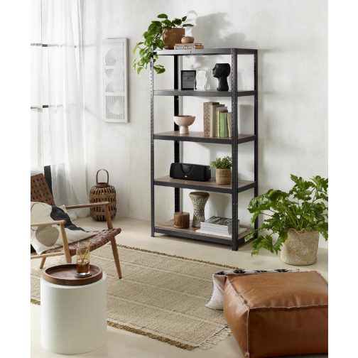 Avasco étagère Home Maxi, ft 176 x 90 x 45 cm, 5 tablettes, en métal, noir