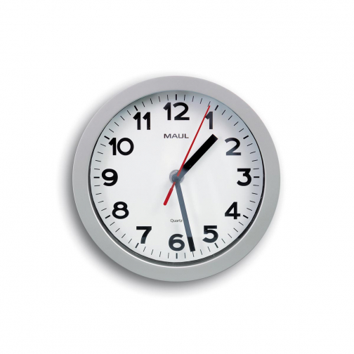 MAULstep horloge murale, quartz, diamètre 20 x 5 cm, cadre en plastique, argent