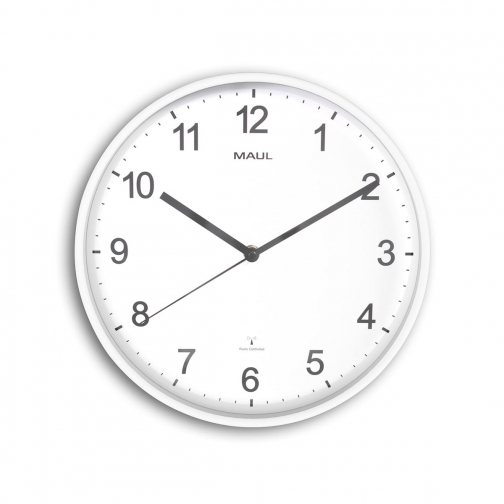 MAULsprint horloge murale, radiopilotée, diamètre 30 x 5 cm, cadre en plastique, blanc