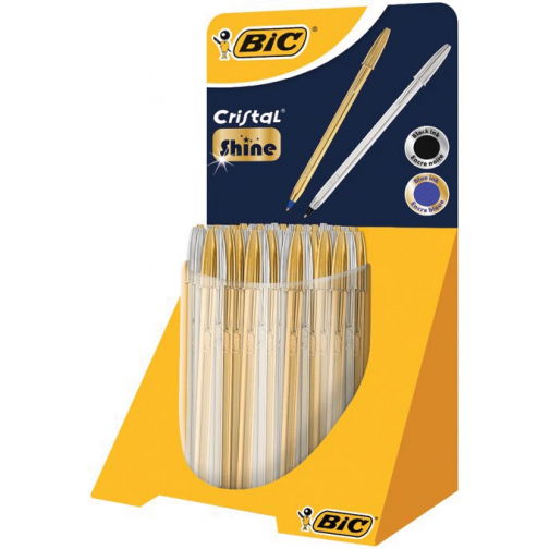 Bic stylo bille Cristal Shine, présentoir de 40 pièces