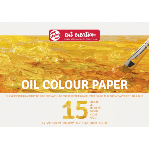 Talens Art Creation papier pour peinture à l'huile , 300 g/m², ft A4, bloc de 15 feuilles
