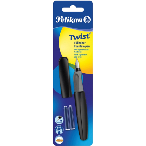 Pelikan Twist stylo plume, sous blister, noir
