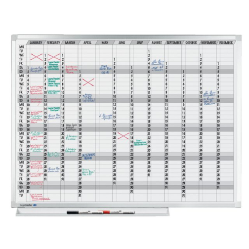 Planbord Legamaster professional jaarplanner hor 90x120cm
