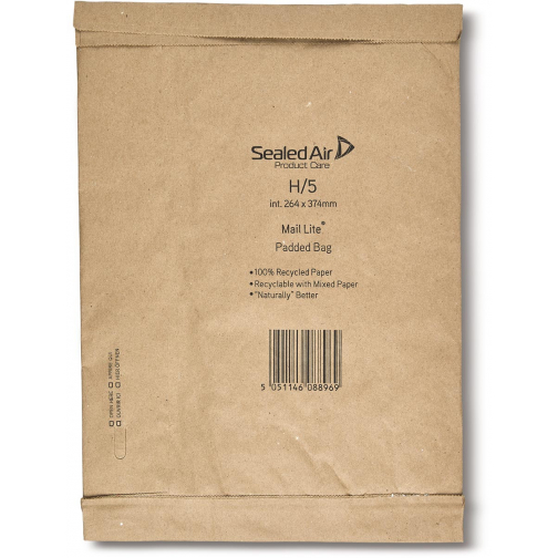 Mail Lite Padded Bag enveloppen, brun, H/5, 264 x 374 mm, boîte de 50 pièces