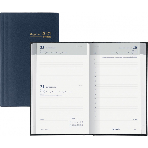 Brepols agenda Breform Seta 6 langues, bleu, 2026
