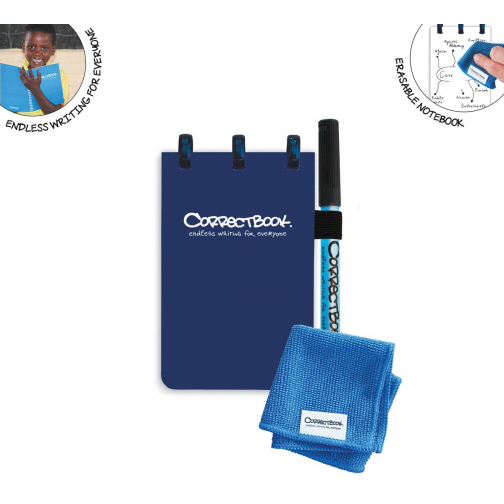 Correctbook Pocket, cahier effaçable / réutilisable, ligné, Midnight Blue (bleu marine)
