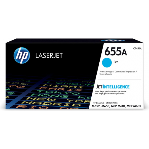 HP toner 655A, 10 500 pages, OEM CF451A, cyan