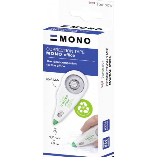 Tombow dérouleur de correction Mono Office, rechargeable, sous blister