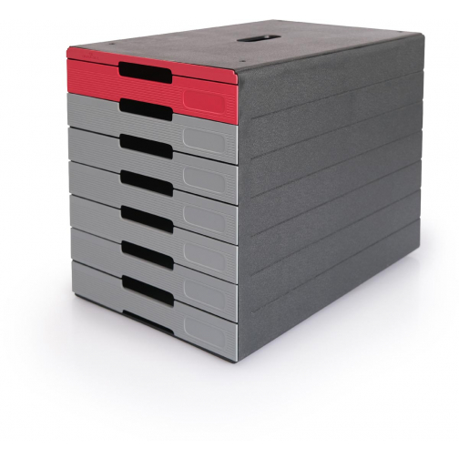 Durable bloc à tiroirs Idealbox Pro, 7 tiroirs, rouge