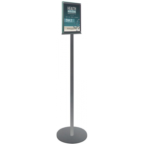 Deflecto support d'information sur pied double face magnétique, pour ft A4, argent