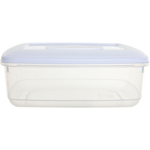 Whitefurze boîte de conservation rectangulaire 2 litres, transparent avec couverle blanc