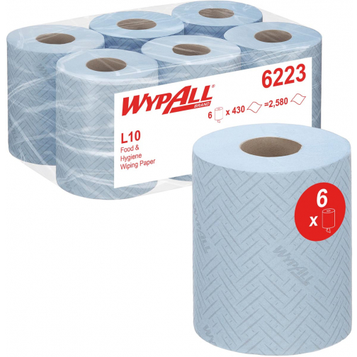 Kimberly-Clark Professional papier de nettoyage Wypall Reach, bleu, paquet de 6 roleaux