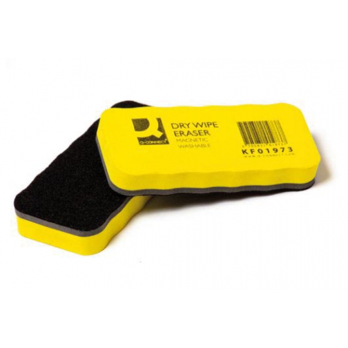 Q-CONNECT brosse effaceur, magnétique, lavable, jaune