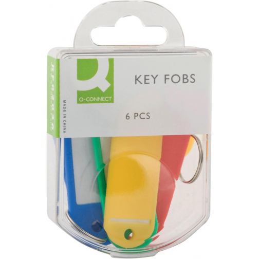 Q-CONNECT porte-clés, paquet de 6 pièces, couleurs assorties