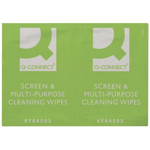 Q-CONNECT lingettes de nettoyage, usage multifonctionnel, boîte de 100 sachets