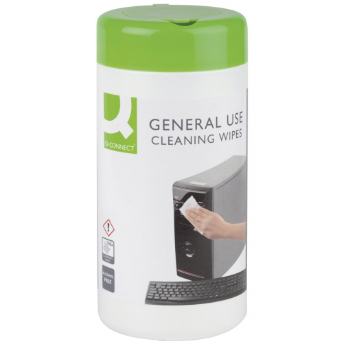 Q-CONNECT lingettes pour téléphone, usage multifonctionnel, paquet de 100 lingettes