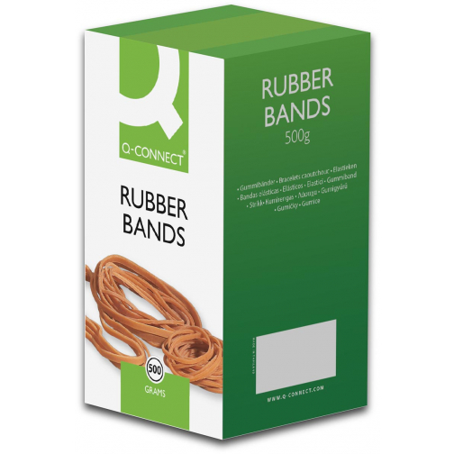 Q-CONNECT élastiques, largeur 12 mm, longueur 125 mm, no 87, boîte de 500 g