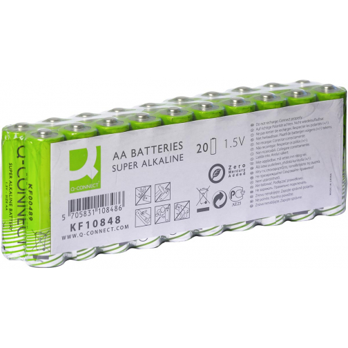 Q-CONNECT pile, alcaline, AA, paquet de 20 pièces