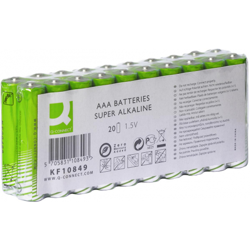 Q-CONNECT pile,alcaline, AAA, paquet de 20 pièces