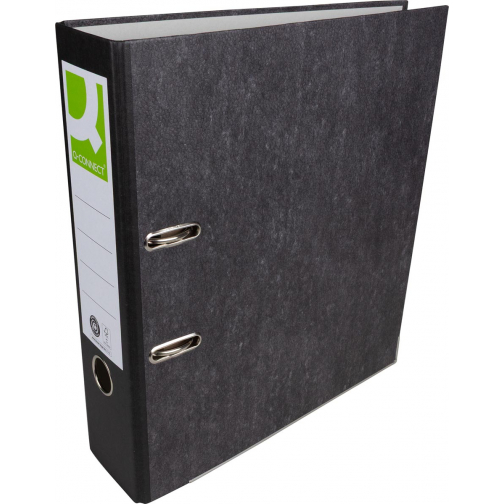 Q-CONNECT classeur, pour ft A4, en carton, dos de 8 cm, marbré, noir