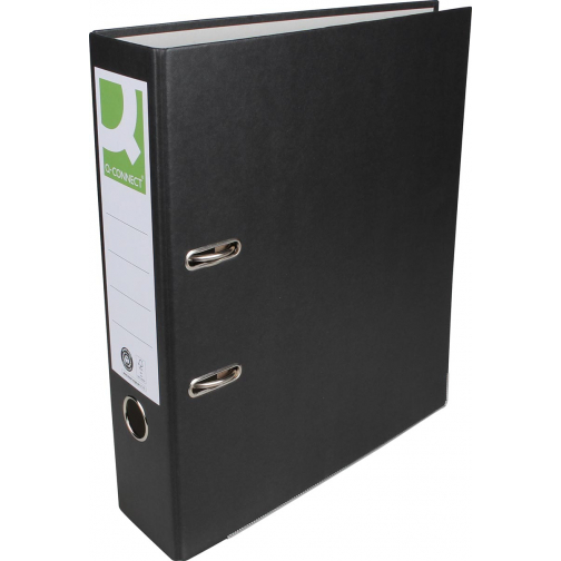 Q-CONNECT classeur, pour ft A4, en carton recouvert de Plastique Recycolor, dos de 8 cm, noir