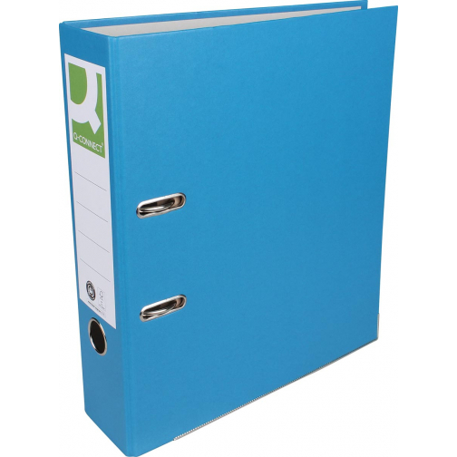 Q-CONNECT classeur, pour ft A4, en carton recouvert de Plastique Recycolor, dos de 8 cm, bleu