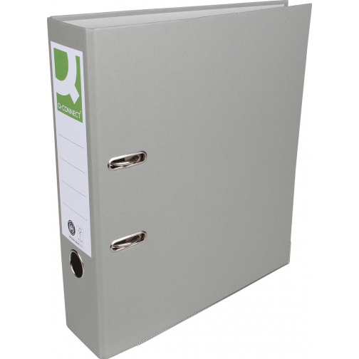 Q-CONNECT classeur, pour ft A4, en carton recouvert de Plastique Recycolor, dos de 8 cm, gris
