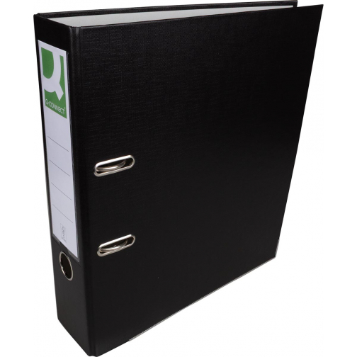 Q-CONNECT classeur, pour ft A4, en carton recouvert de PP, avec bord de protection, dos de 8 cm, noir