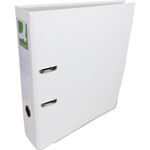 Q-CONNECT classeur, pour ft A4, en carton recouvert de PP, avec bord de protection, dos de 8 cm, blanc