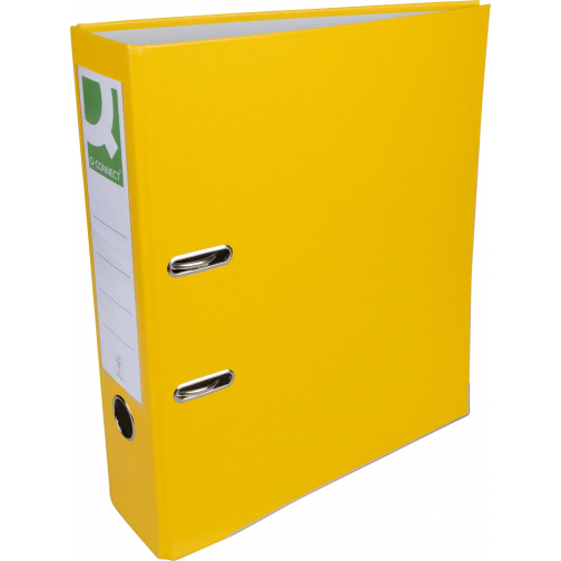 Q-CONNECT classeur, pour ft A4, en carton recouvert de PP, avec bord de protection, dos de 8 cm, jaune