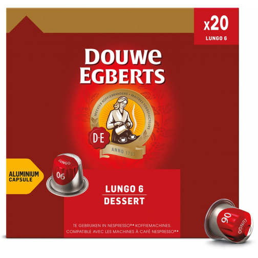 Douwe Egberts Lungo Dessert capsules de café, paquet de 20 pièces