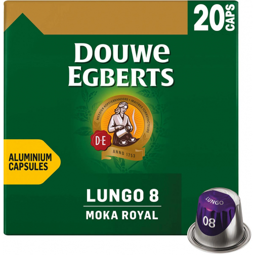 Douwe Egberts Lungo Moka capsules de café, paquet de 20 pièces
