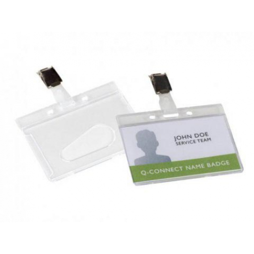 Q-CONNECT badge avec clip 85 x 54 mm