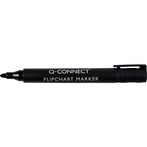 Q-CONNECT marqueurs pour tableaux de conférence, 2-3 mm, pointe ronde, avec clip, noir