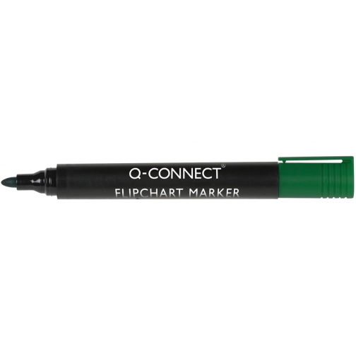 Q-CONNECT marqueurs pour tableaux de conférence, 2-3 mm, pointe ronde, avec clip, vert