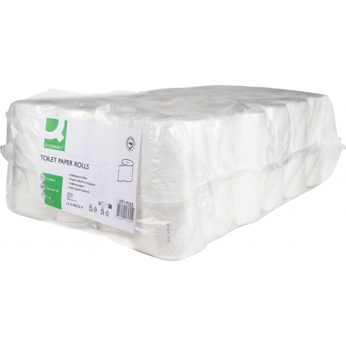 Q-CONNECT papier toilette, 2 plis, 200 feuilles, paquet de 12 x 4 rouleaux