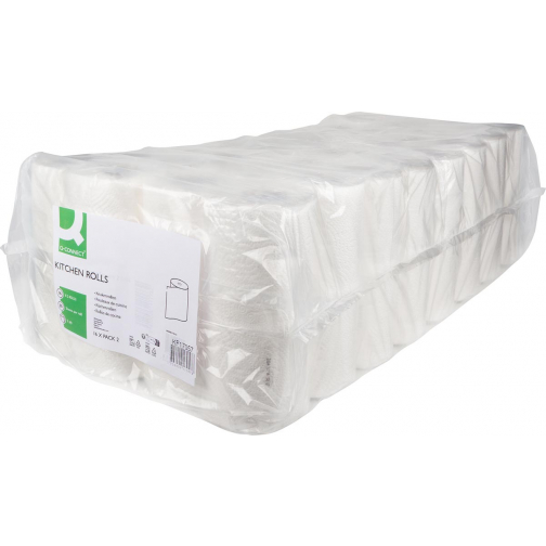 Q-CONNECT rouleau d'essuie-touts, 2 plis, 50 feuilles, paquet de 16 x 2 rouleaux