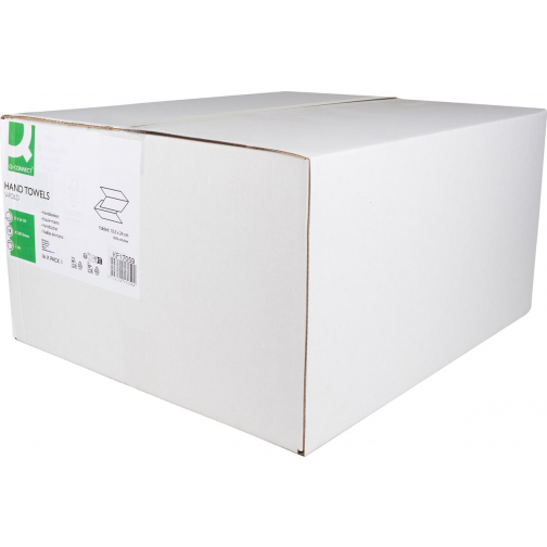 Q-CONNECT essuie-mains en papier, pli en V, 2 plis, 200 feuilles, paquet de 16 pièces, 100 % cellulose