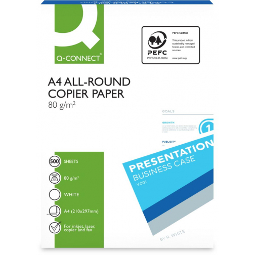 Q-CONNECT All-Round papier reprographique, ft A4, 80 g, paquet de 500 feuilles, blanc