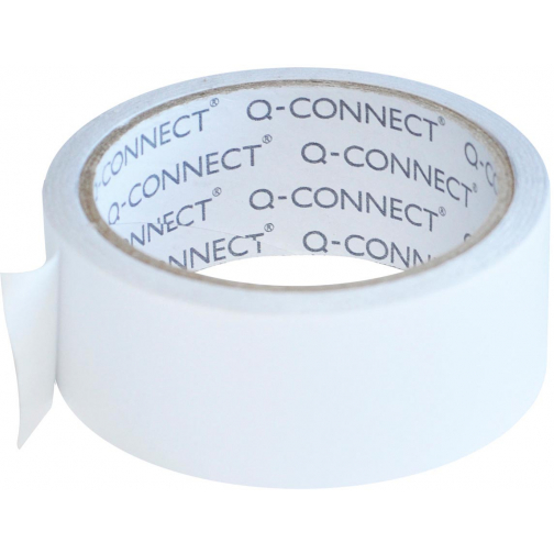 Q-CONNECT ruban adhésif double face en tissu 38 mm x 10 m, 90 microns, transparent