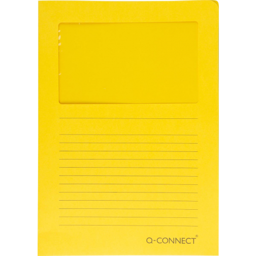 Q-CONNECT pochette coin à fenêtre, 120 g/m², A4, paquet de 100 pièces, jaune