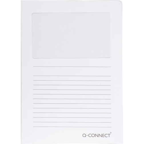 Q-CONNECT pochette coin à fenêtre, 120 g/m², A4, paquet de 100 pièces, blanc