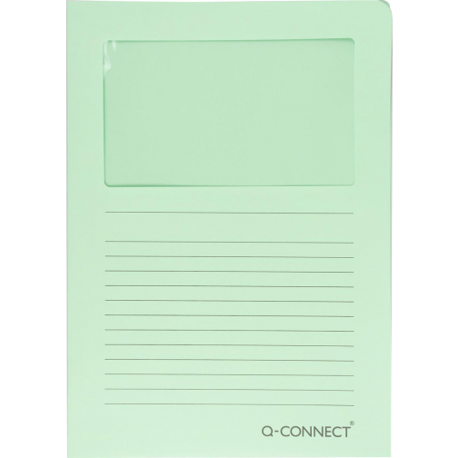 Q-CONNECT pochette coin à fenêtre, 120 g/m², A4, paquet de 100 pièces, vert clair