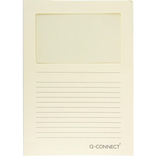 Q-CONNECT pochette coin à fenêtre, 120 g/m², A4, paquet de 100 pièces, jaune clair