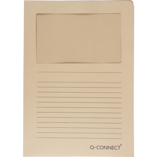 Q-CONNECT pochette coin à fenêtre, 120 g/m², A4, paquet de 100 pièces, kraft