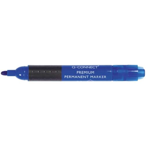 Q-CONNECT marqueur permanent premium, 3 mm, pointe ronde, bleu