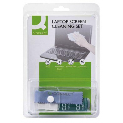 Q-CONNECT liquide de nettoyage, pour écran et clavier, avec lingette, 25 ml