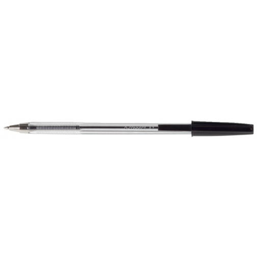 Q-CONNECT stylo bille, avec capuchon, 0,7 mm, pointe moyenne, noir