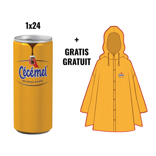 ACTION CÉCÉMEL: 1 x lait au chocolat, 25 cl, 24 pièces (réf. 49710) + GRATUIT 1 x Cécémel Poncho