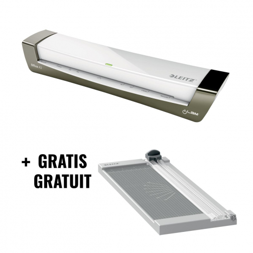 ACTION LEITZ: 1 x machine à plastifier ft A3 (réf. 7253084) + GRATUIT 1 x rogneuse, ft A4 (réf.9025000)